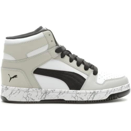 Puma Rebound LayUp Sneakers Kids 5.5 Gray White Mid Top Lifestyle Shoes ZAP1848