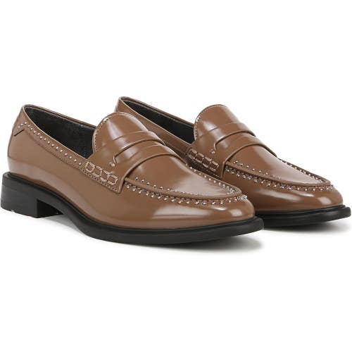 Franco Sarto Eden Penny Loafers Womens US 10 Brown Studded Moc Toe Shoes ZAP1236