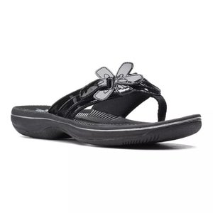 Cloudsteppers By Clarks Brinkley Flora Sandals Women's 6 Black Flip Flop ZAP1572
