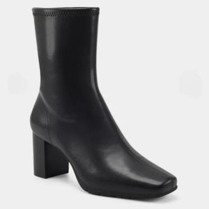 Aerosoles Miley Boots Women's US 9 Black Leather Block Heel Ankle Bootie ZAP1270