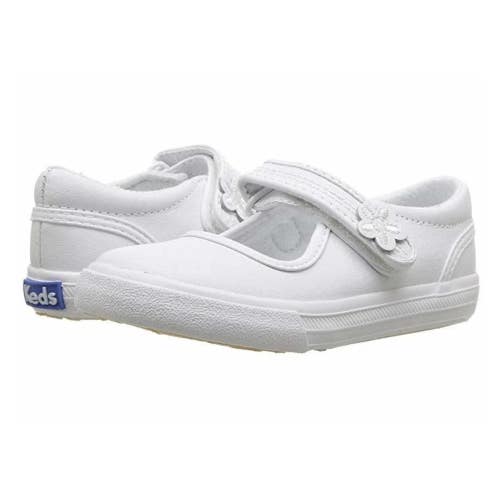 Keds Ella KT39712 Flat Girls US 4.5 White Round Toe Mary Jane Shoes ZAP1616