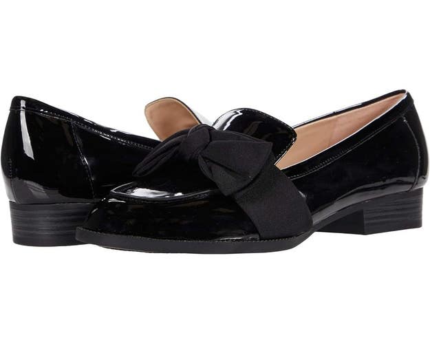 Bandolino Lindio Flat Women's US 10 Black Chic Bow Slip On Loafer Shoes ZAP1600