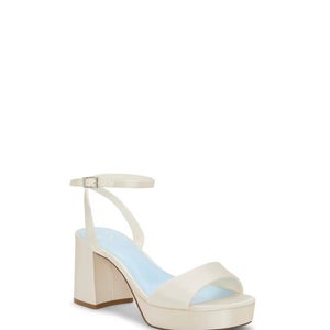 Vince Camuto Pendreya Sandals Women's US 10 White Ankle Strap Block Heel ZAP1482