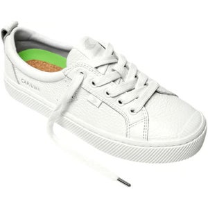 Cariuma OCA Low Sneakers Men's 10 White Pebbled Leather Lifestyle Shoes ZAP1557