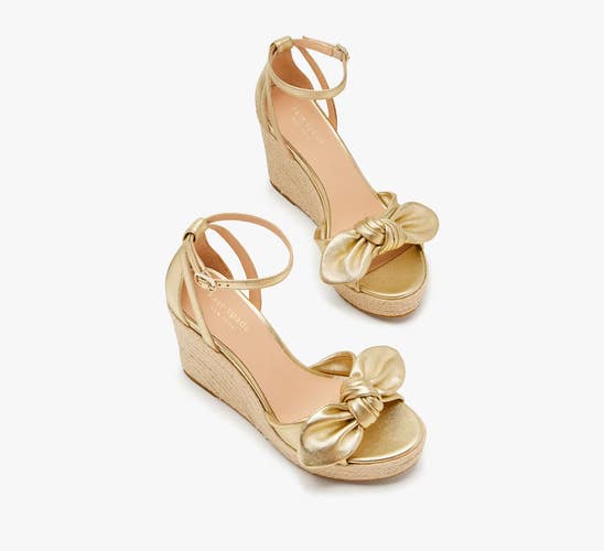 Kate Spade New York Tianna K3803 Sandal Women's 9.5 Pale Gold Espadrille ZAP1573