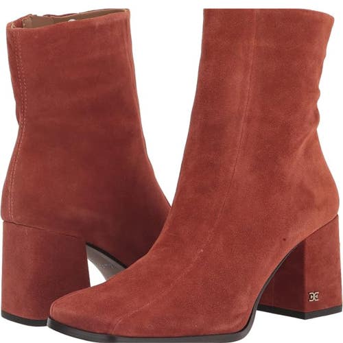 Sam Edelman Mayla I2796L1600 Women's US 6 Rust Brown Suede Ankle Bootie ZAP1329