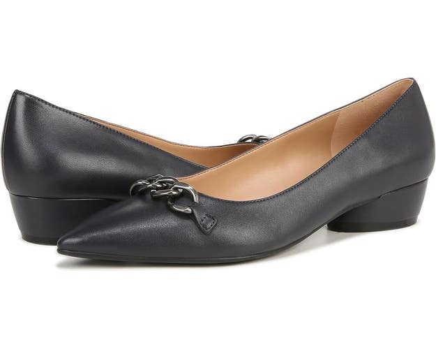 Naturalizer Becca H7019L5402 Flat Women's US 6 Navy Leather Pointed Toe ZAP1442