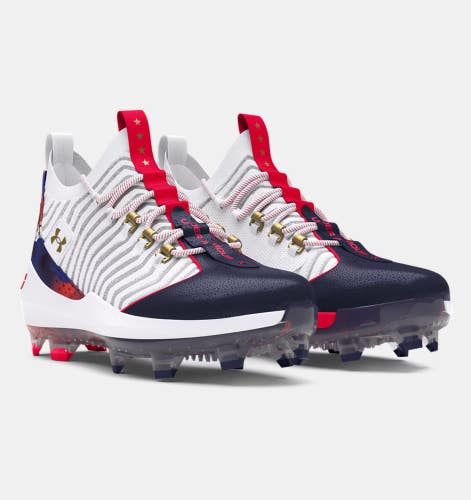 Under Armour Harper 9 Pro TPU USA 3027439-100 Mens White Baseball Cleats DWA3861