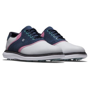 FootJoy New Wave 57959 Sneakers Men White Blue Leather Spiked Golf Shoes DWA3867