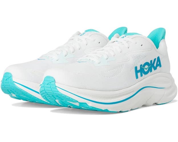 Hoka One One Clifton 10 1162030-WKY Sneaker Men White Blue Running Shoes DWA3809