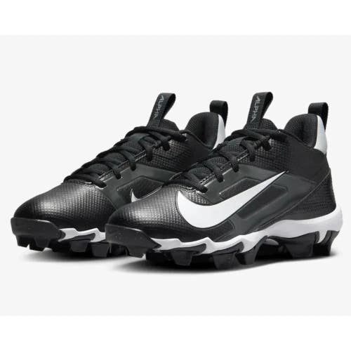 Nike Alpha Menace 4 Shark FQ4016-001 Boys 4 Black White Football Cleats RHS7307