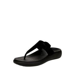Vionic Activate I8702L1001 Sandal Women 8 Black Suede Toe Post Flip Flop RHS7183