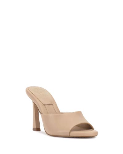 Vince Camuto Paigely Sandal Women's 9 Soft Buff Leather Flared Heel Mule RHS7354