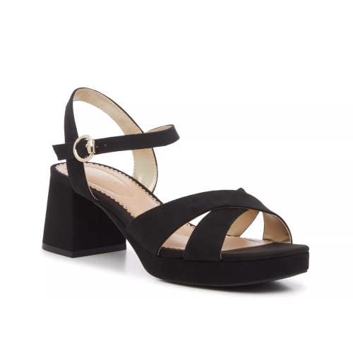 Kelly & Katie Liliena Sandals Women's US 11 Black Ankle Strap Block Heel RHS7360
