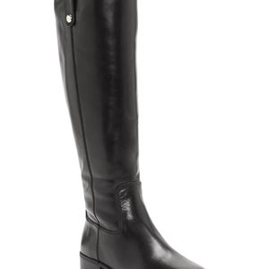 INC International Concepts Fawne Women's 10.5 Black Leather Riding Boots RHS7182