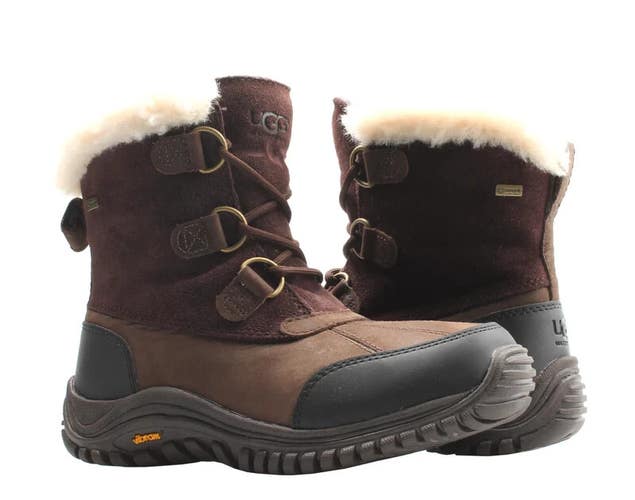 UGG Ostrander 1008125-STT Boots Women's US 6 Stout Leather Waterproof RHS7216