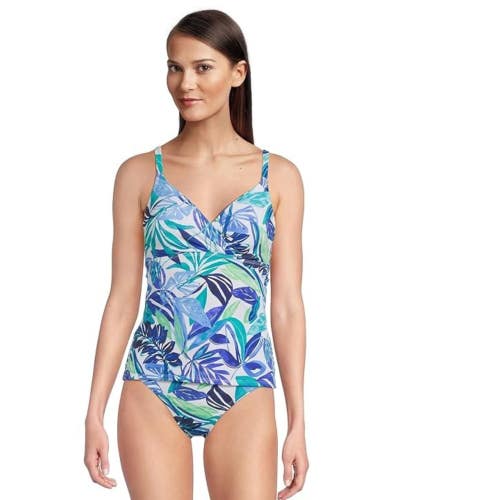 Tommy Bahama Island Cays One Piece Women's Small Blue Tropical Swimsuits JZZ671
