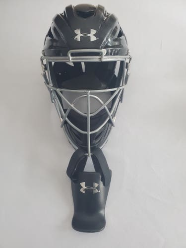 Pre-Owned Under Armour Youth Catcher's Helmet (Black) -  With Throat Guard