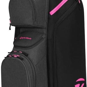NEW 2026 TaylorMade Cart Lite Black/Grey/Neon Pink 14-Way Golf Cart Bag
