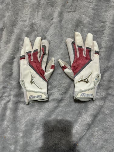 White Youth Large Mizuno Batting Gloves (Used)