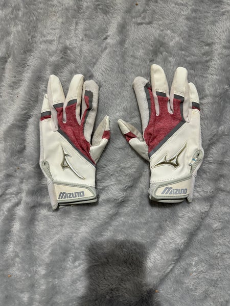 White Youth Large Mizuno Batting Gloves (Used)