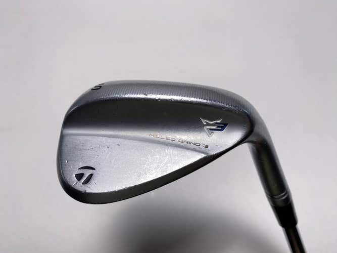 TaylorMade Milled Grind 3 Raw Chrome Wedge 60* 10 Bounce SB Wedge Steel Mens RH