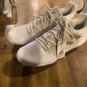 White Men's Size M 12.5 (W 13.5) Adult Adidas Low Top Adizero Metal (New)