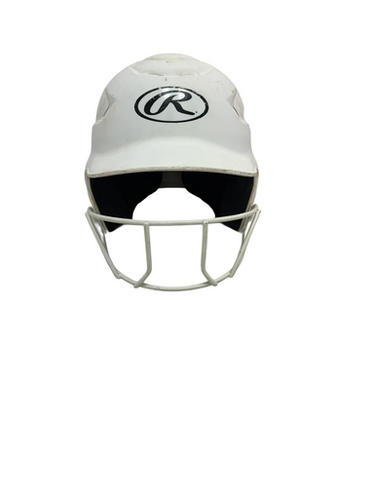 Used Rawlings RCFH Batting Helmet w/Mask White One Size 11692-S000145793