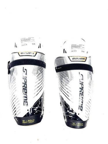 Used Bauer SUPREME S170 Junior Shin Guards White 12" 11860-S000303883