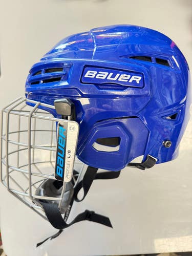 Used Bauer IMS 5.0 Helmet Cage Combo Royal Blue LG 11860-S000303822