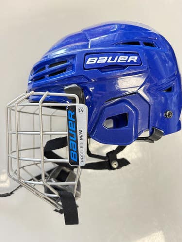 Used Bauer IMS 5.0 Helmet Cage Combo Royal Blue MD 11860-S000303821