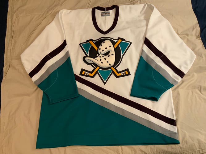 NEW Vintage Anaheim "Mighty" Ducks Away Game (White) CCM Center Ice Jersey Size 52