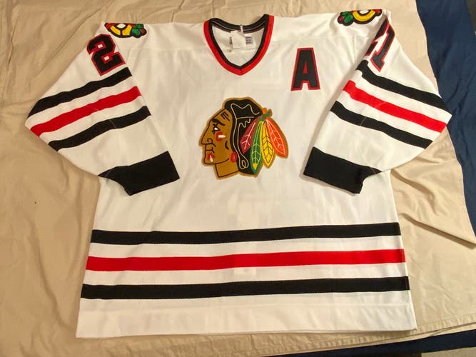 NEW STAN MIKITA # 21 CCM CENTER ICE CHICAGO BLACKHAWKS JERSEY SIZE 54 PLUS BONUS ITEMS