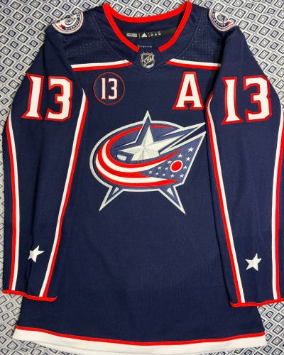 Johnny Gaudreau Adidas Columbus Blue Jackets Home Jersey Size: 42 A + #13