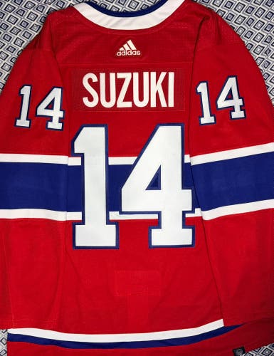 Nick Suzuki Adidas Prime Green Montreal Canadiens Home Jersey Size: 54 + C Patch