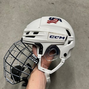 Medium Team USA Olympics CCM TACKS 720 Helmet Pro Stock (New) White