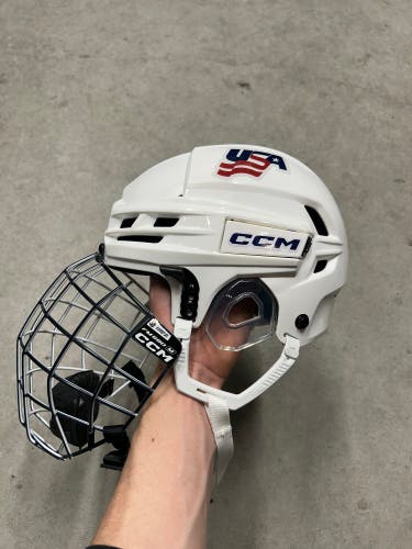 Medium Team USA Olympics CCM TACKS 720 Helmet Pro Stock (New) White