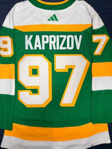 Kirill Kaprizov Adidas Reverse Retro 2.0 Minnesota Wild Jersey Size: 46 + Tria