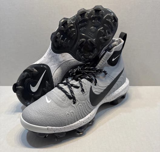 Mens Nike Alpha Huarache NXT MCS Mid Gray Baseball Cleats DJ6519 003 Size 10.5