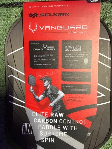 Selkirk Vanguard Control - Raw Carbon Invikta Pickleball Paddle | Brand New