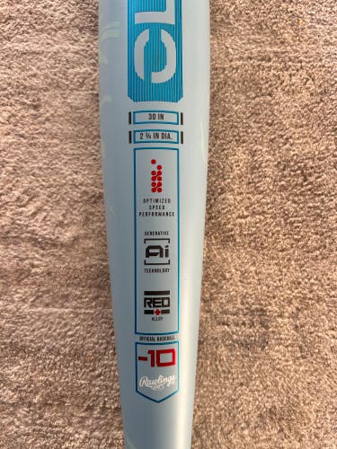 2025 Rawlings Clout AI Alloy USSSA Certified Bat (-10) 20 oz 30" (New)