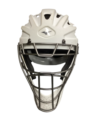 Used Mizuno SAMAURAI Catchers Helmet w/Mask White S/M 11613-S000176069