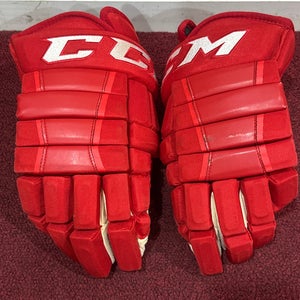Detroit Red Wings CCM HG97 Gloves 15" Pro Stock Item#DT15
