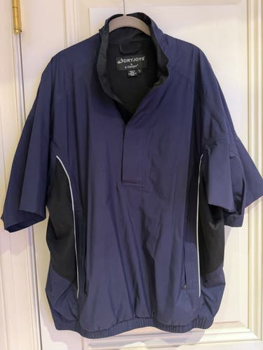 Men's Dryjoy, vintage, unused, navy short sleeve, zipper rain jacket