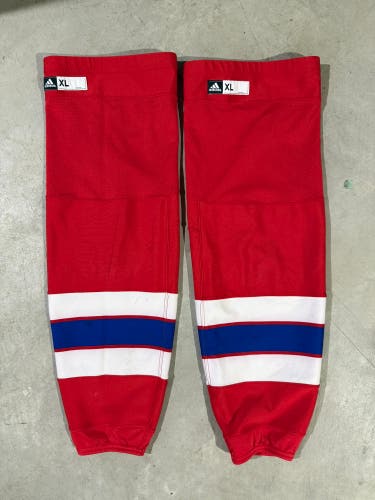 Red Senior XL Adidas Socks Pro Stock (Used) - Washington Capitals