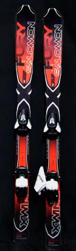 SALOMON FURY JR XWING SKIS SIZE 120 CM WITH NEW ATOMIC BINDINGS