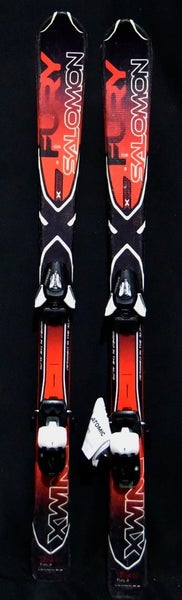 SALOMON FURY JR XWING SKIS SIZE 120 CM WITH NEW ATOMIC BINDINGS