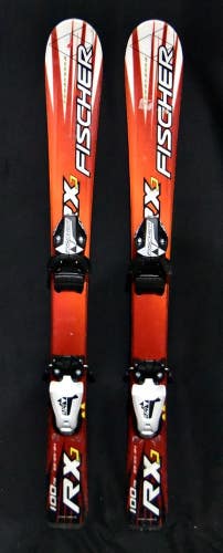 FISCHER RX J SKIS SIZE 100 CM WITH NEW FISCHER BINDINGS