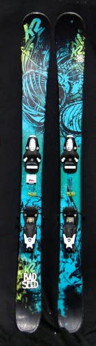 K2 BAD SEED TWIN TIP SKIS SIZE 129 CM WITH ROSSIGNOL BINDINGS
