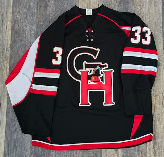 Police Fire, Guns & Hoses Black AK Hockey Jersey #33
